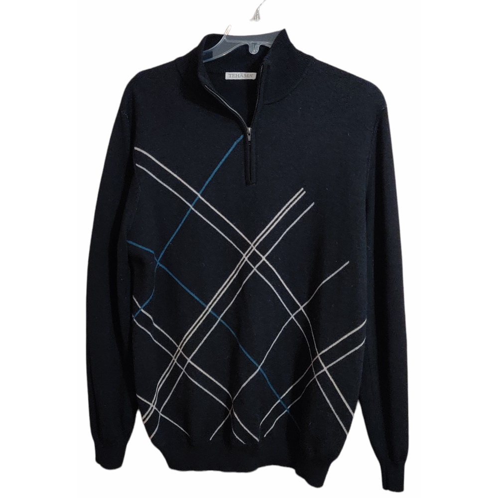 TEHAMA WOMEN'S BLACK PULLOVER SWEATER ZIP SIZE LARGE? (no tags)